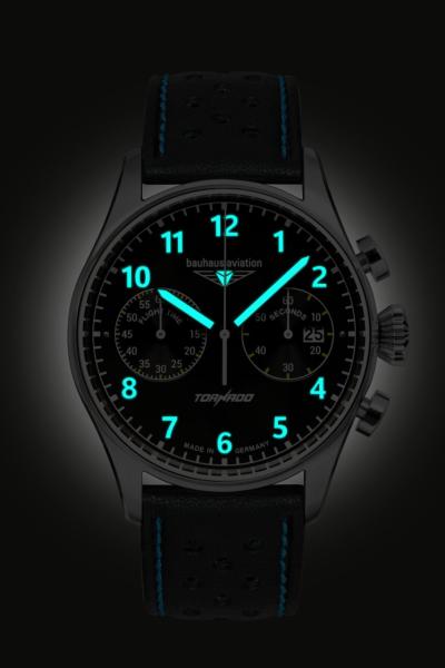 Bauhaus Aviation Herrenuhr Quarz Chronograph mit Lederarmband